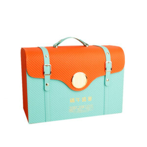 Custom PU Leather Gift Storage Box with Handle